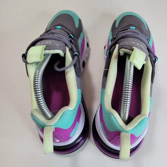 Nike Air Max 270 React 'Gunsmoke Aurora Violet' Size 5.5 Youth - Picture 8 of 13